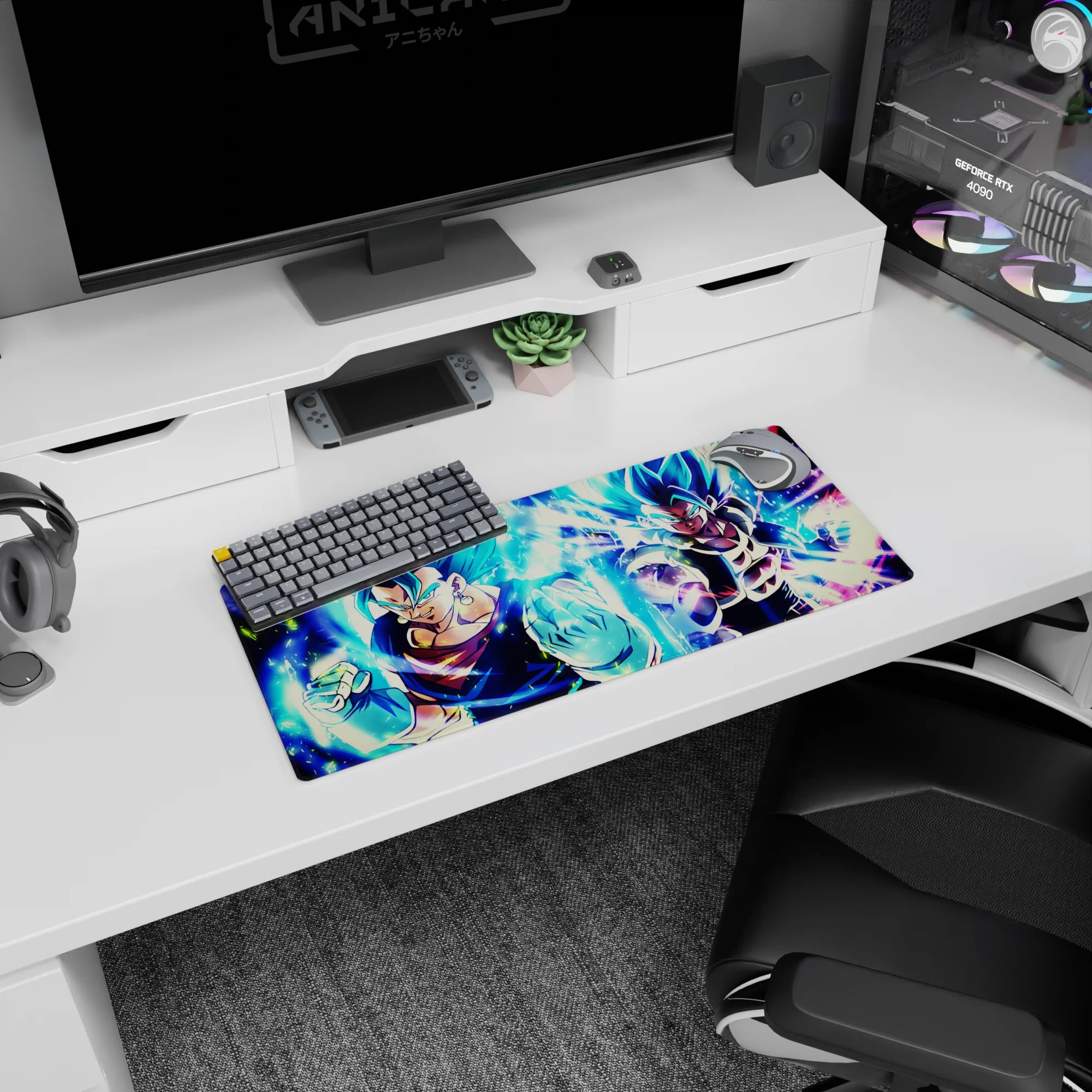 Dragon Ball Deskmat | Mousepad | Deskpad - Fusion Warriors: Blue Power - AniChan