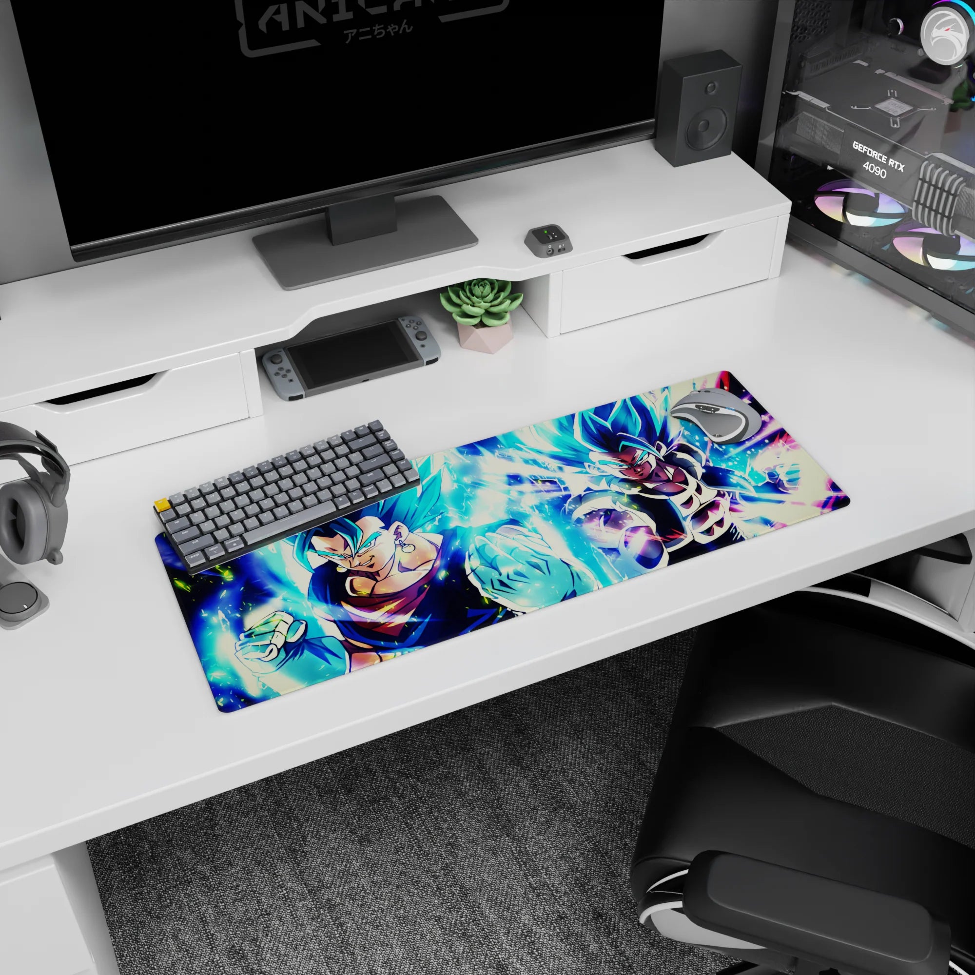 Dragon Ball Deskmat | Mousepad | Deskpad - Fusion Warriors: Blue Power - AniChan