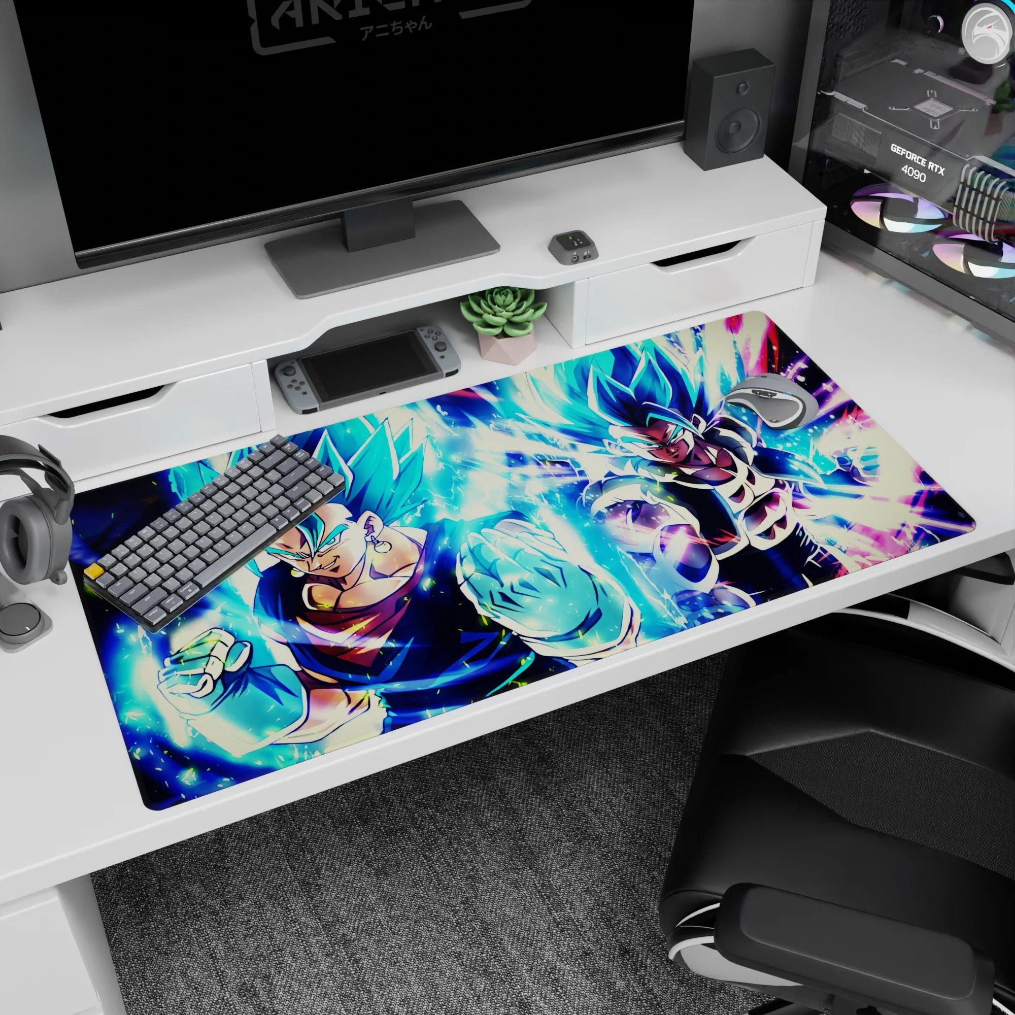 Dragon Ball Deskmat | Mousepad | Deskpad - Fusion Warriors: Blue Power - AniChan