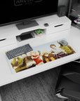 Naruto Uzumaki with Sakura, Sasuke, and Kakashi hanging out scene anime mouse pad 32x12 inches.