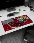 32x16 inches anime girl mouse pad featuring a scythe-wielding frill-dress fighter mid-strike with shell casings.