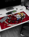 Anime girl desk pad 40x20 inches featuring a scythe-wielding frill-dress fighter leading the charge.