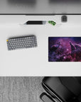 Inky purple and smoky black 14x10 inches mouse pad with a cozy violet haze for late-night work.