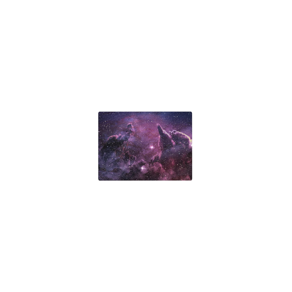 Midnight nebula starfield classic mouse pad, 14x10 inches, with deep-space clouds and subtle glow.