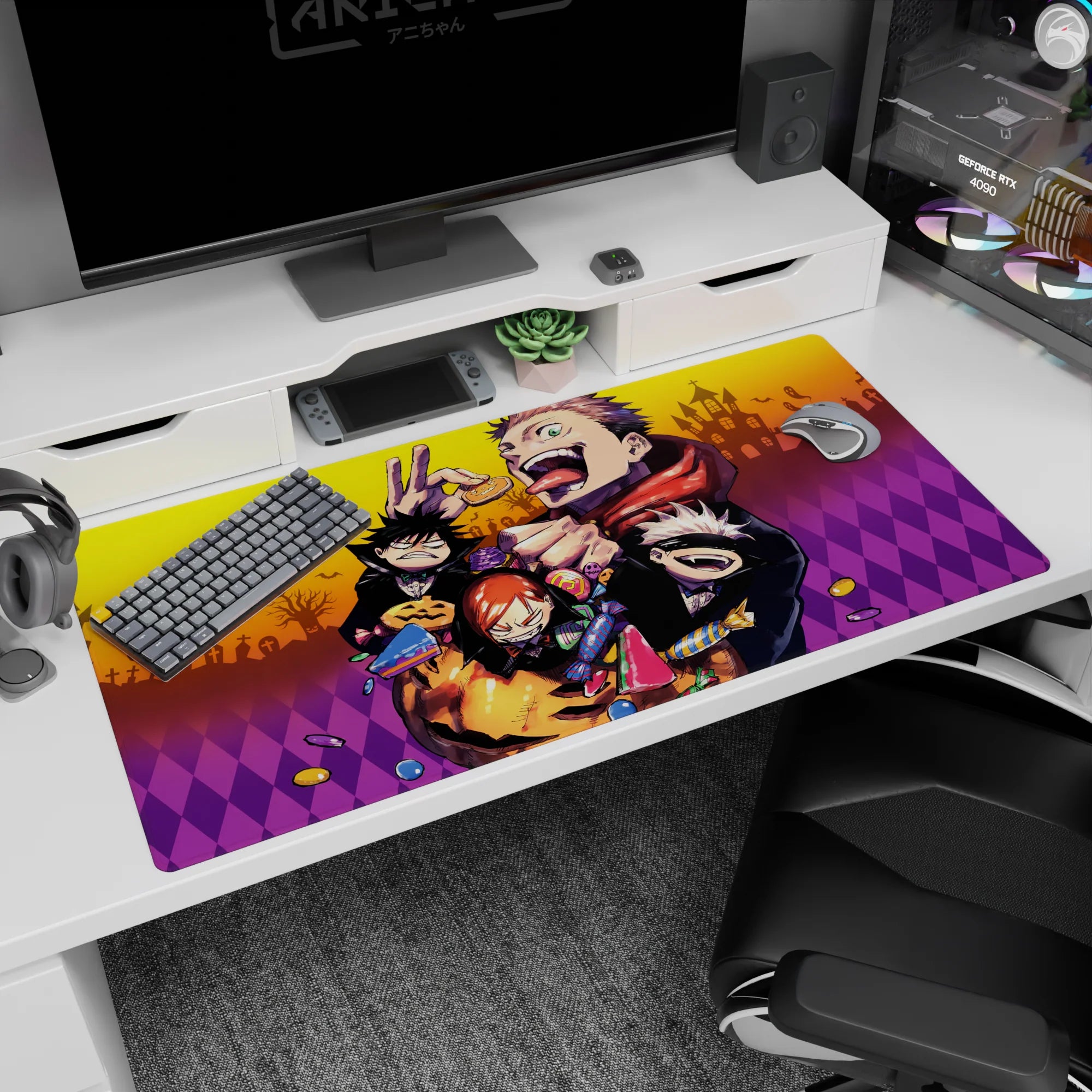 Jujutsu Kaisen Deskmat | Mousepad | Deskpad - Haunted Treats Frenzy - AniChan