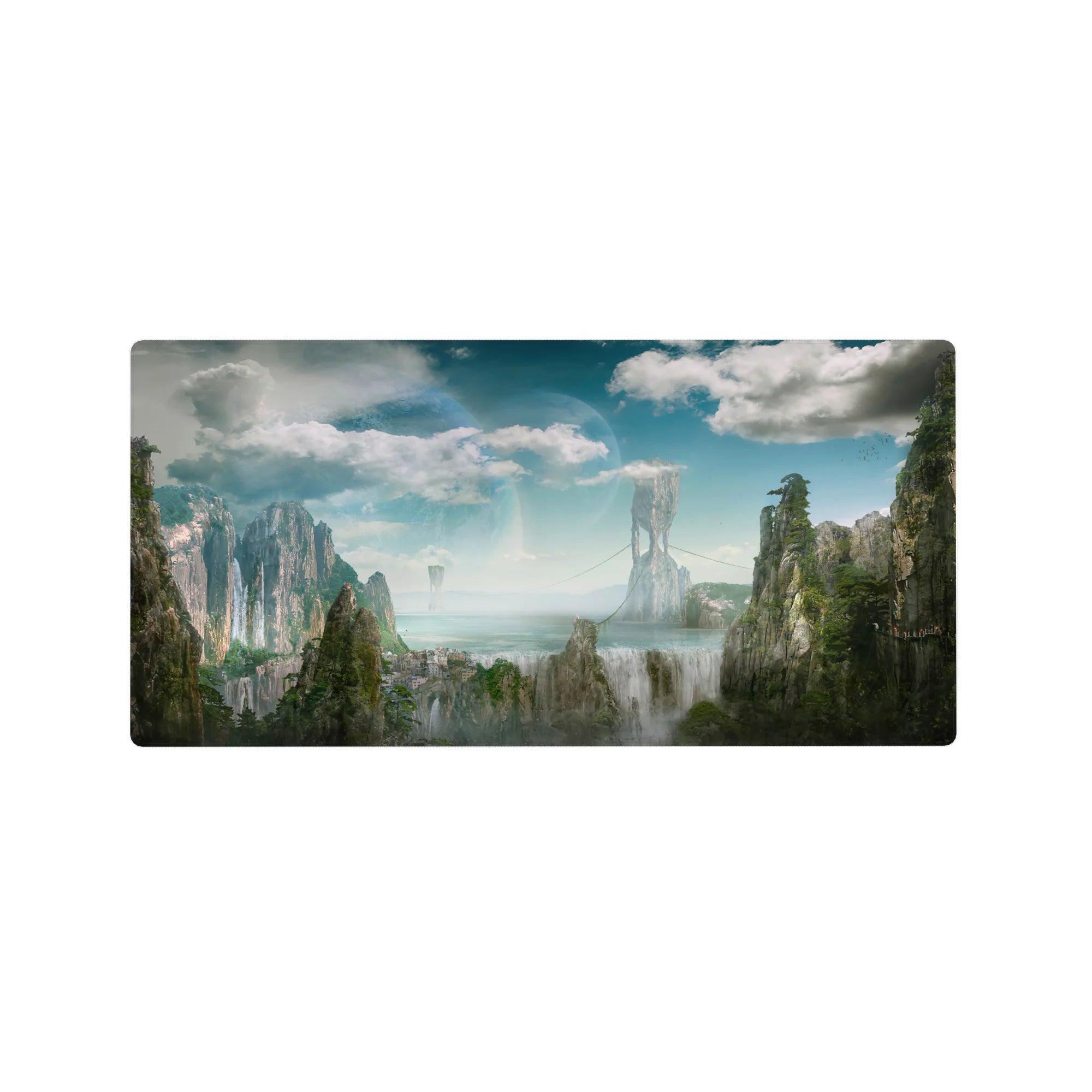 Fantasy Landscapes Deskmat | Mousepad | Deskpad - Skybound Realm