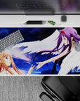Anime desk pad 40x20 inches featuring Asuna and Yuuki from Sword Art Online, with a dreamy celestial sky and starlight.