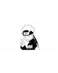 32x16 inches anime mouse pad with bold black-and-white Naruto line art and playful spiral details.