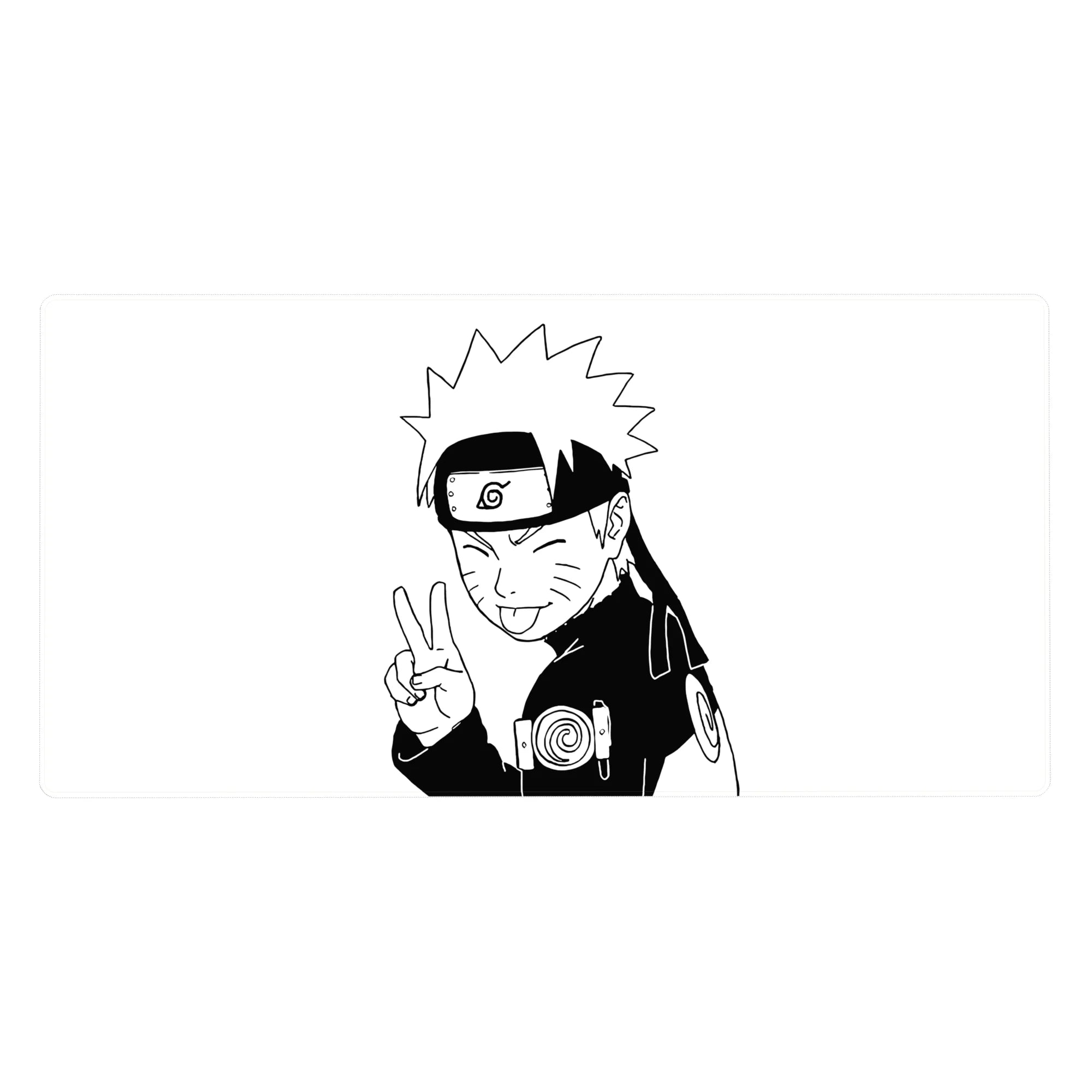 40x20 inches anime desk pad with bold black-and-white line art, spirals, and sharp shadows.