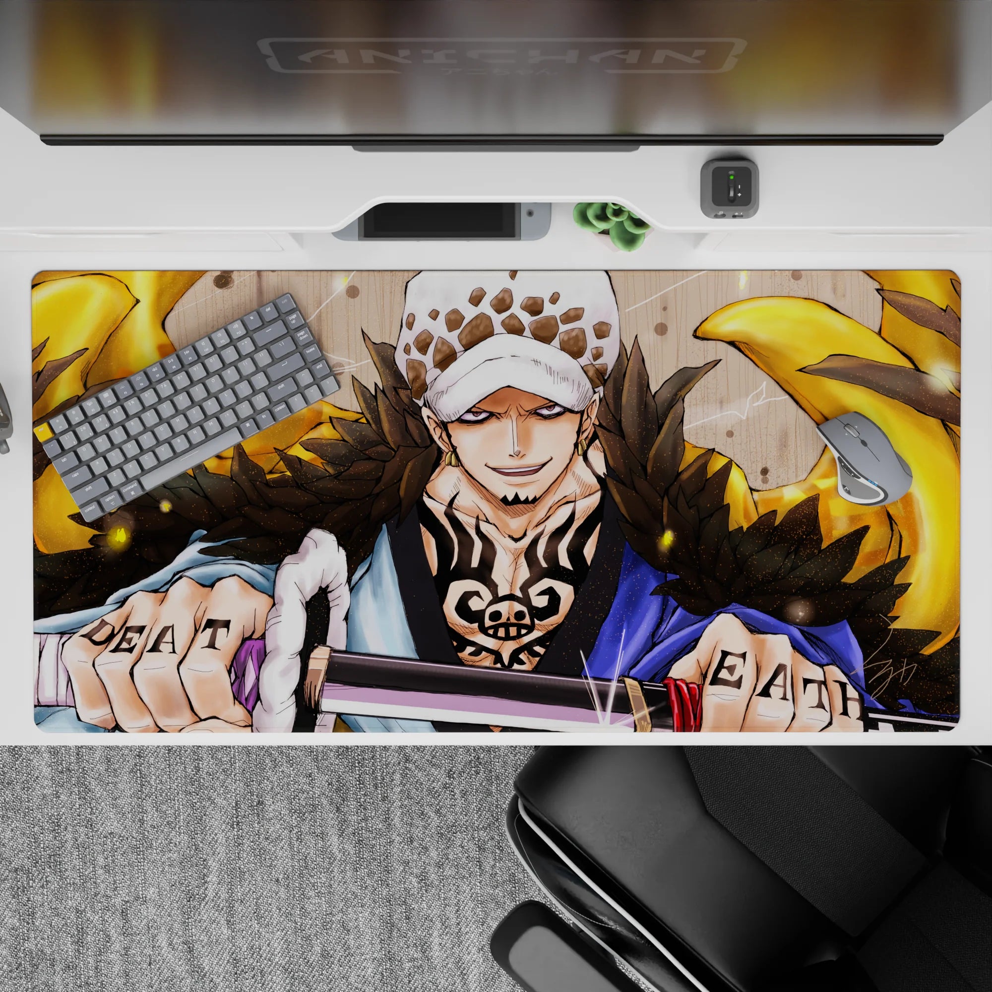 One Piece Deskmat | Mousepad | Deskpad - Law’s Golden Fury - AniChan