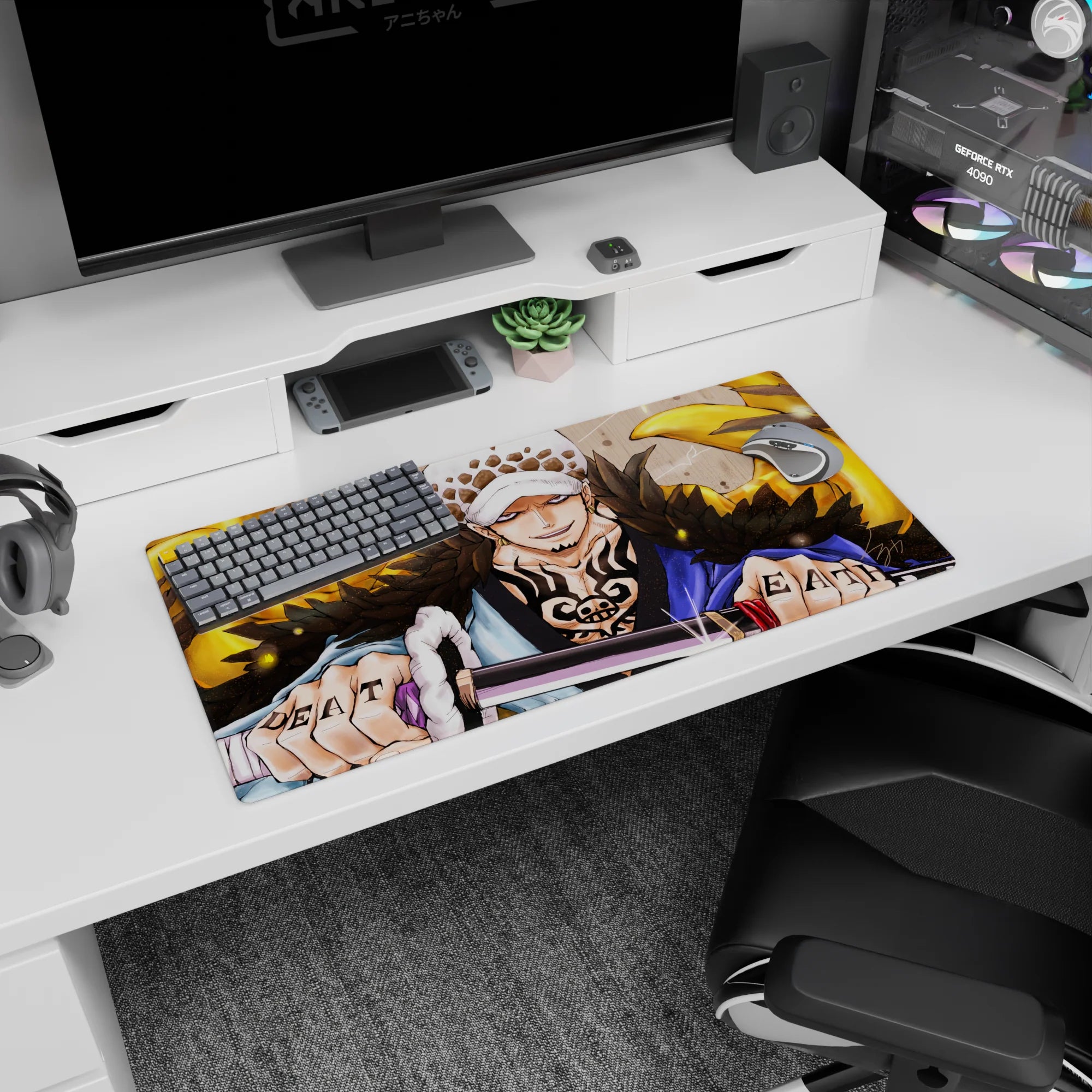 One Piece Deskmat | Mousepad | Deskpad - Law’s Golden Fury - AniChan