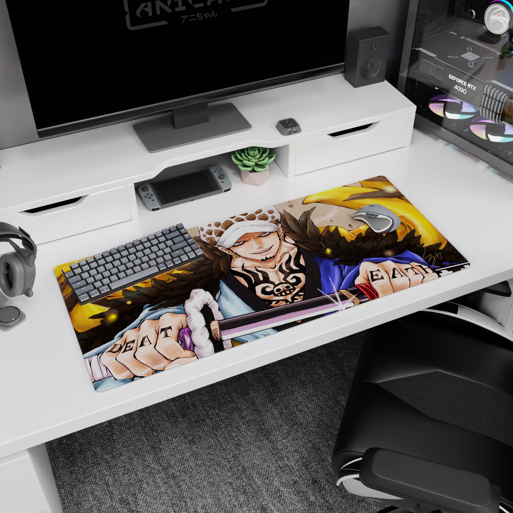 One Piece Deskmat | Mousepad | Deskpad - Law’s Golden Fury - AniChan