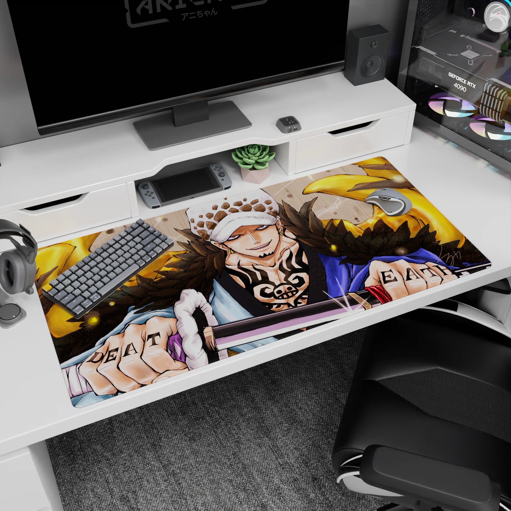 One Piece Deskmat | Mousepad | Deskpad - Law’s Golden Fury - AniChan