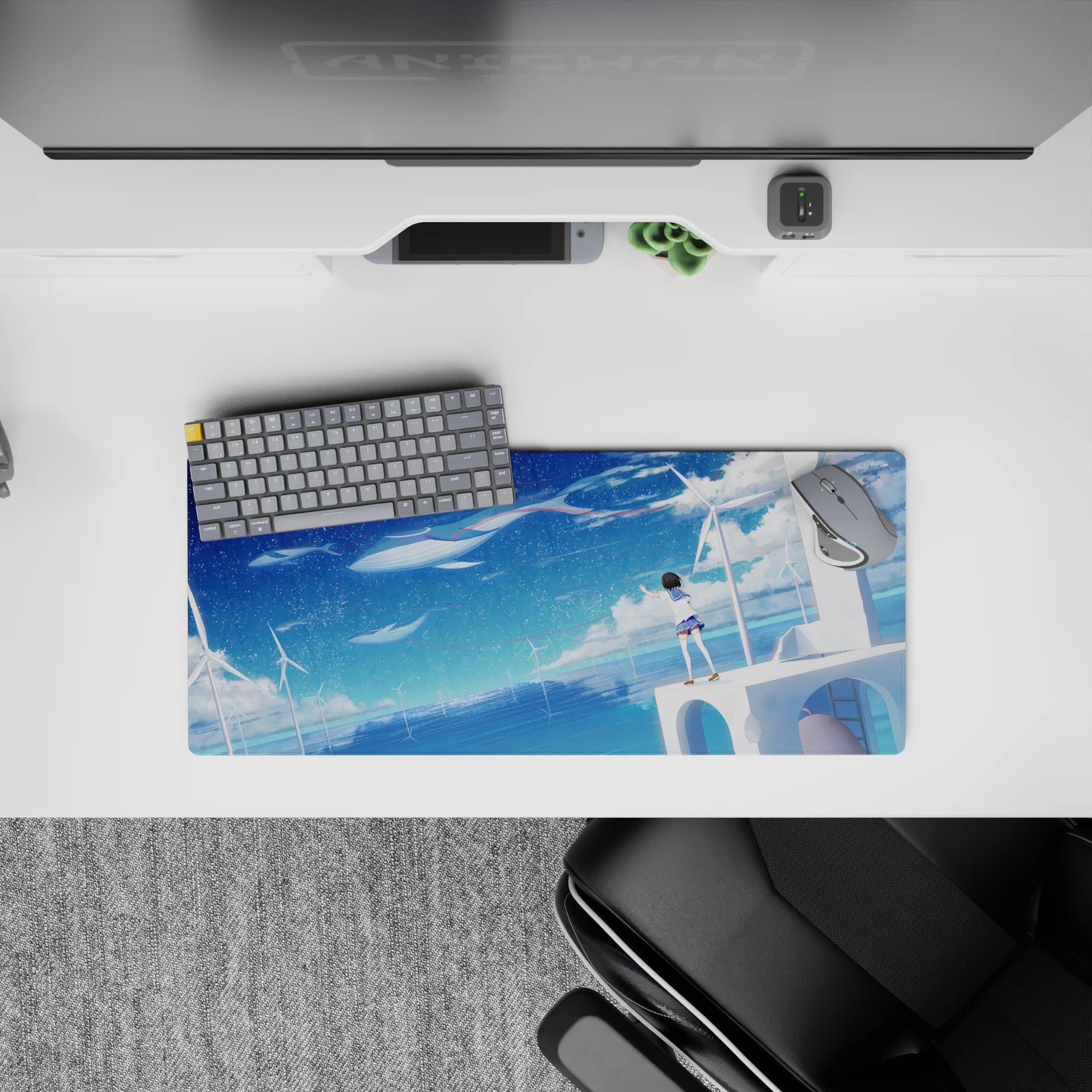 Starwhale Rooftop Anime Girl Mouse Pad AniChan starwhale-rooftop-anime-girl-mouse-pad-anichan