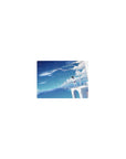 Classic anime girl mouse pad 14x10 inches with ocean sky gradients, whales, and wind turbines at night.