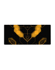 Gundam Unicorn RX-0 cockpit HUD anime mouse pad, angular interface design, 28x12 inches.