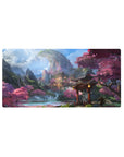 Fantasy Landscapes Deskmat | Mousepad | Deskpad - Sakura Mountain Temple