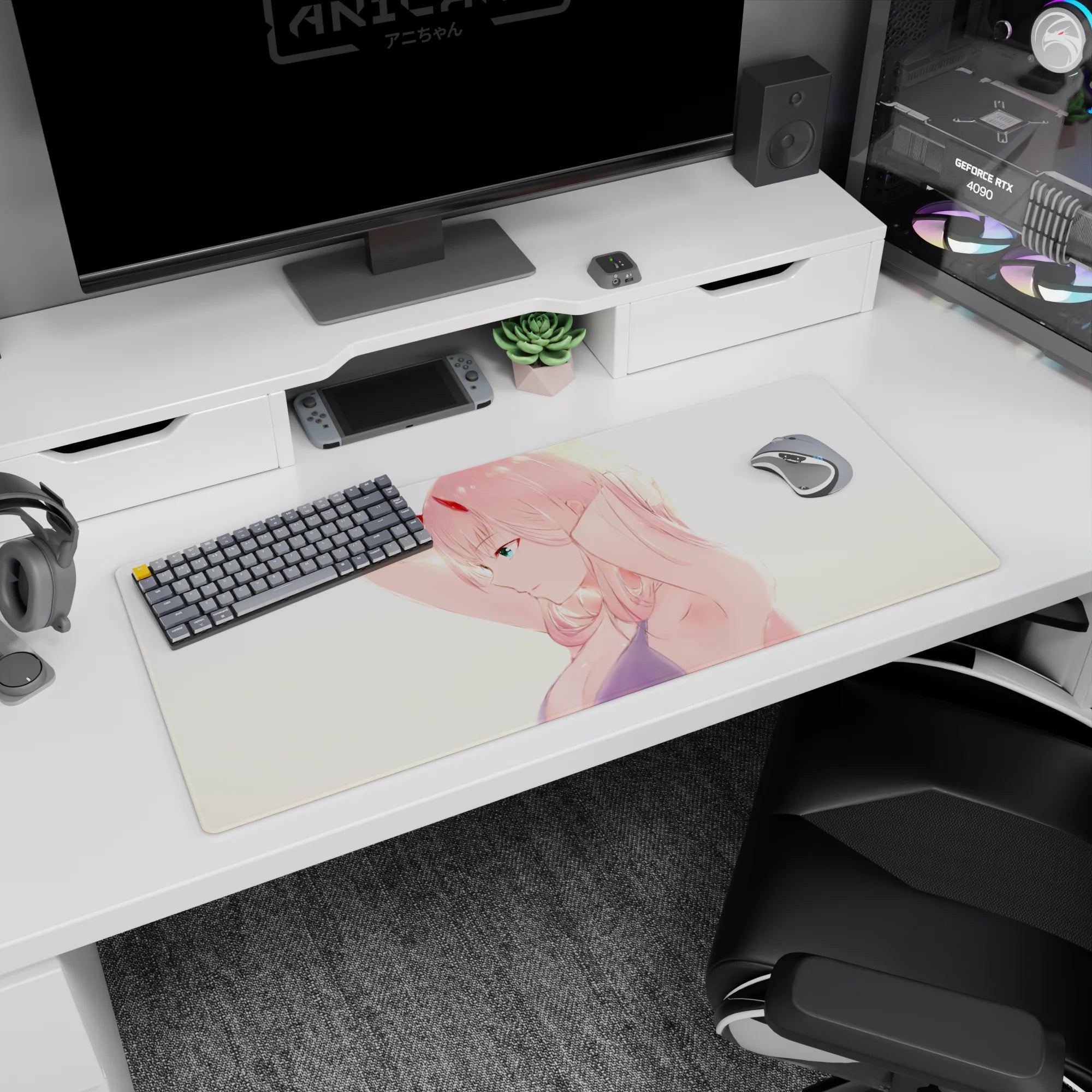 Darling In The Franxx - Anime Mouse Pad and Desk Pad - Zero Two Golden Glow - AniChan