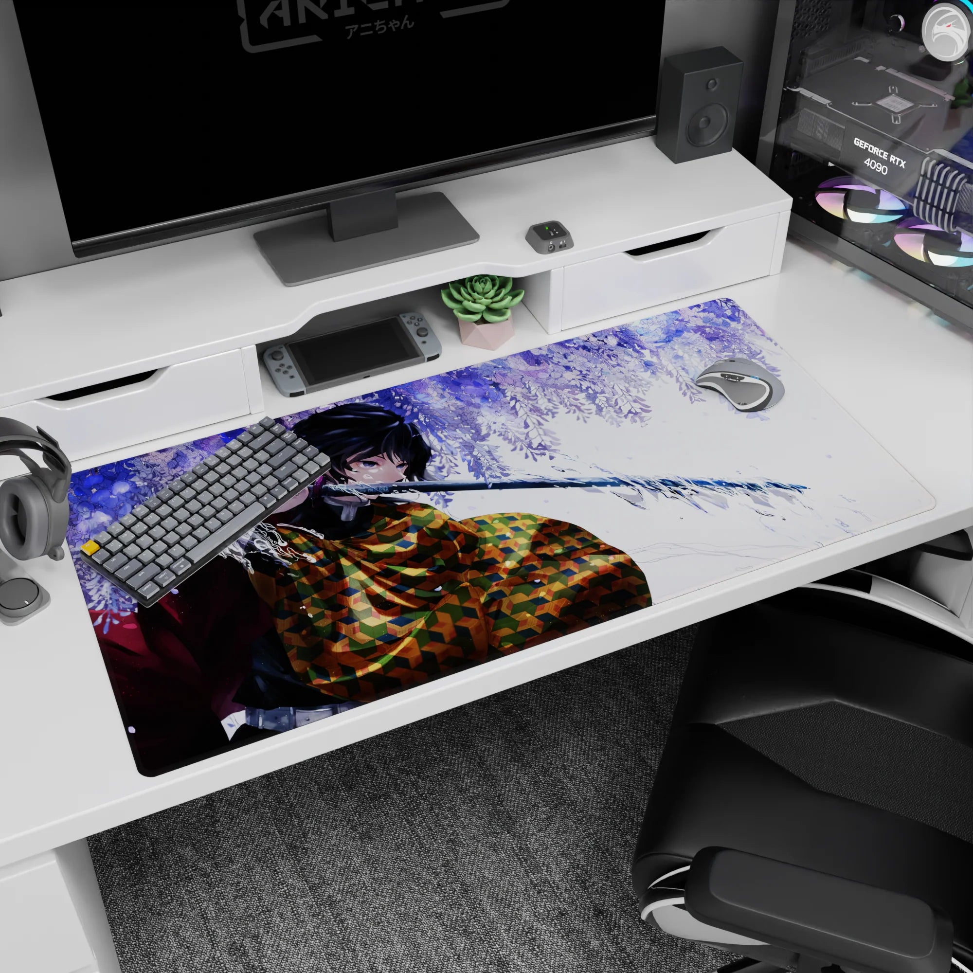 Demon Slayer Deskmat | Mousepad | Deskpad - Water Breathing Warrior - AniChan