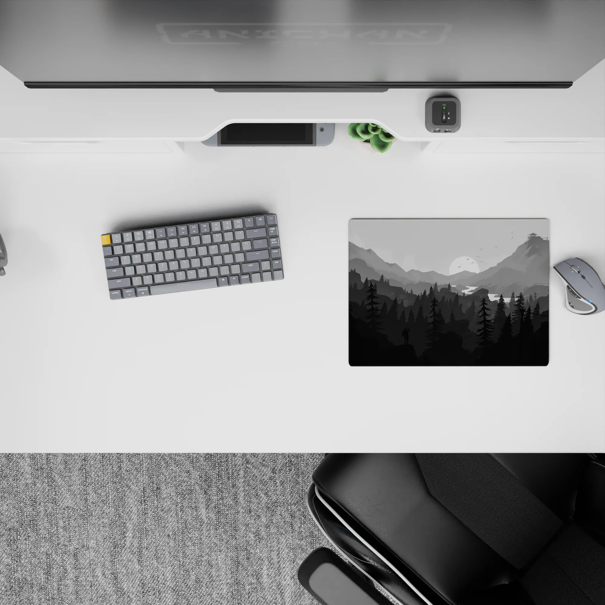 Vector Landscapes Deskmat | Mousepad | Deskpad - Monochrome Escape