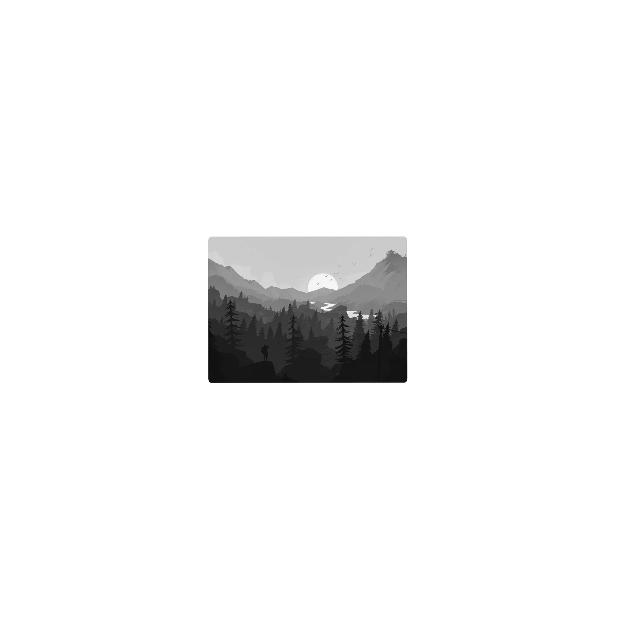 Vector Landscapes Deskmat | Mousepad | Deskpad - Monochrome Escape