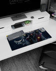 28x12 inches Naruto mouse pad featuring Jiraiya with Gamakichi and Gamatatsu in misty rain.