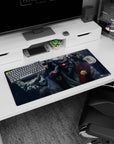 32x16 inches Naruto mouse pad featuring Jiraiya with Gamakichi and Gamatatsu in rain and mist.