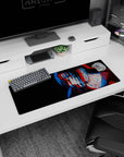 32x12 inches Itachi Uchiha desk mat, close-up portrait with sketchy lines and faint necklace details.