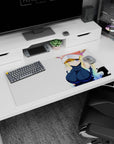 Tohru winking from Miss Kobayashi's Dragon Maid on anime mouse pad 32x16 inches, tidy desk style.