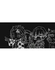 Demon Slayer chibi squad mouse pad, 36x16 inches, with monochrome design, perfect for adding anime flair to any desk.