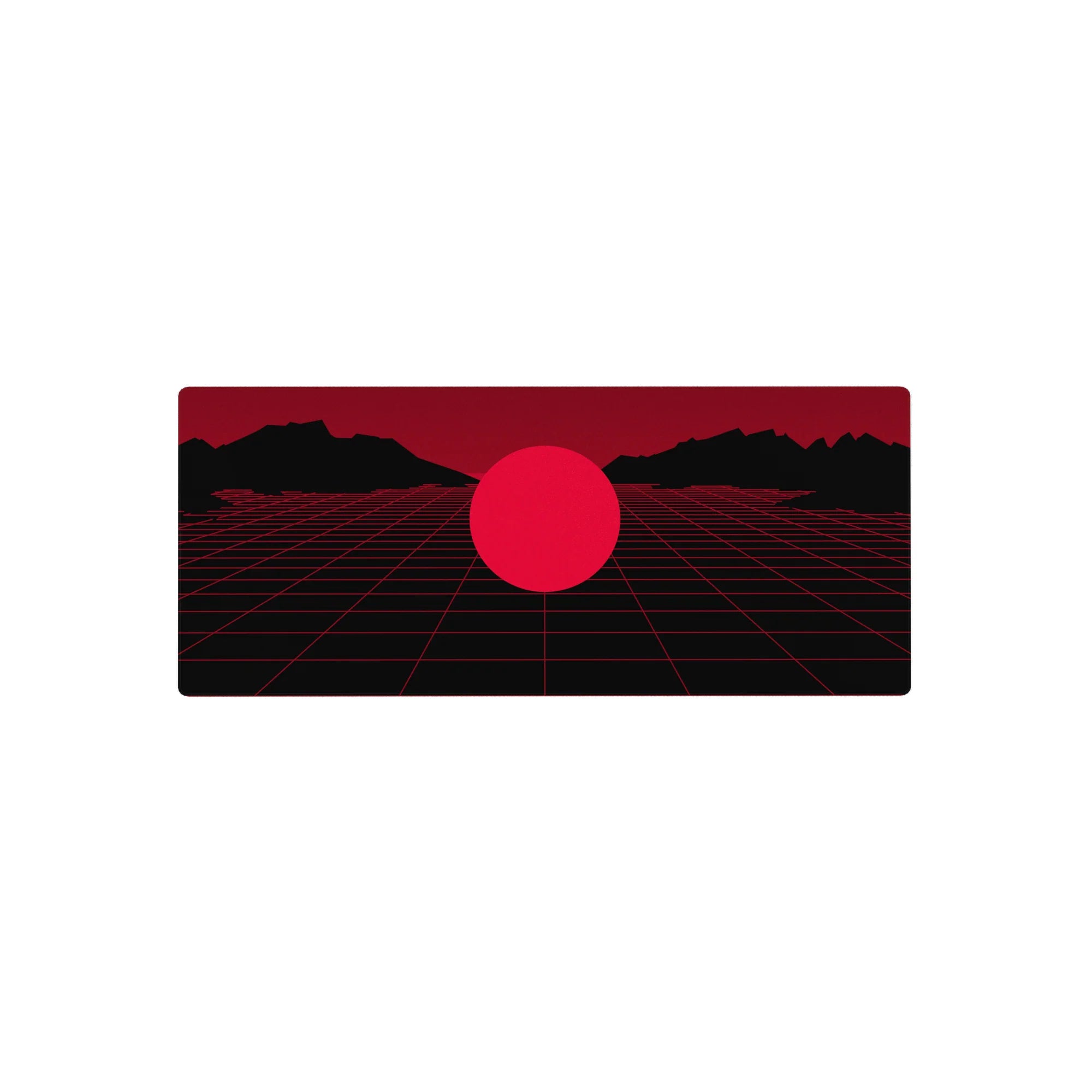 Retrowave-Vaporwave Deskmat | Mousepad | Deskpad - Crimson Grid Mirage - AniChan