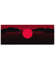 Retrowave-Vaporwave Deskmat | Mousepad | Deskpad - Crimson Grid Mirage - AniChan