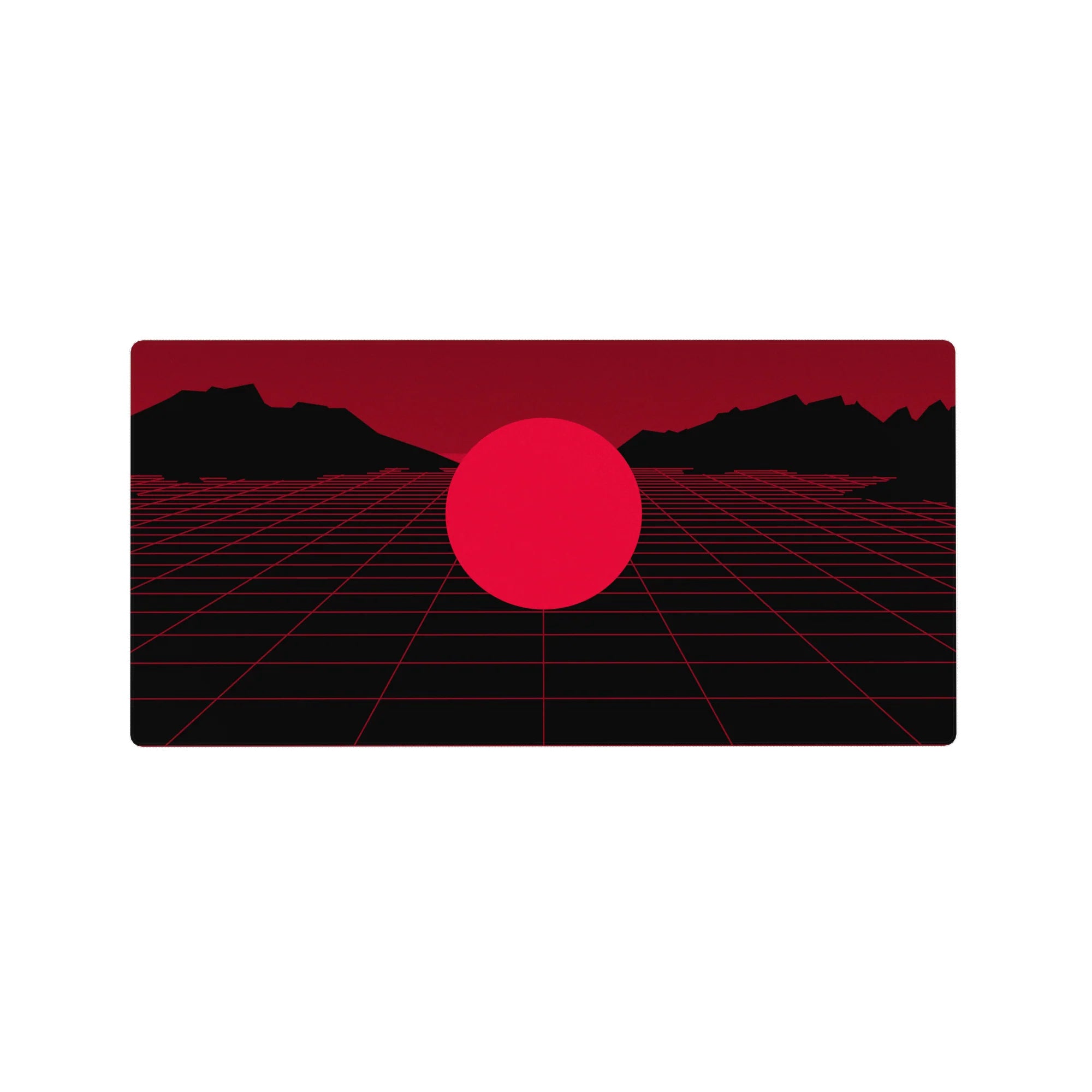 Retrowave-Vaporwave Deskmat | Mousepad | Deskpad - Crimson Grid Mirage - AniChan