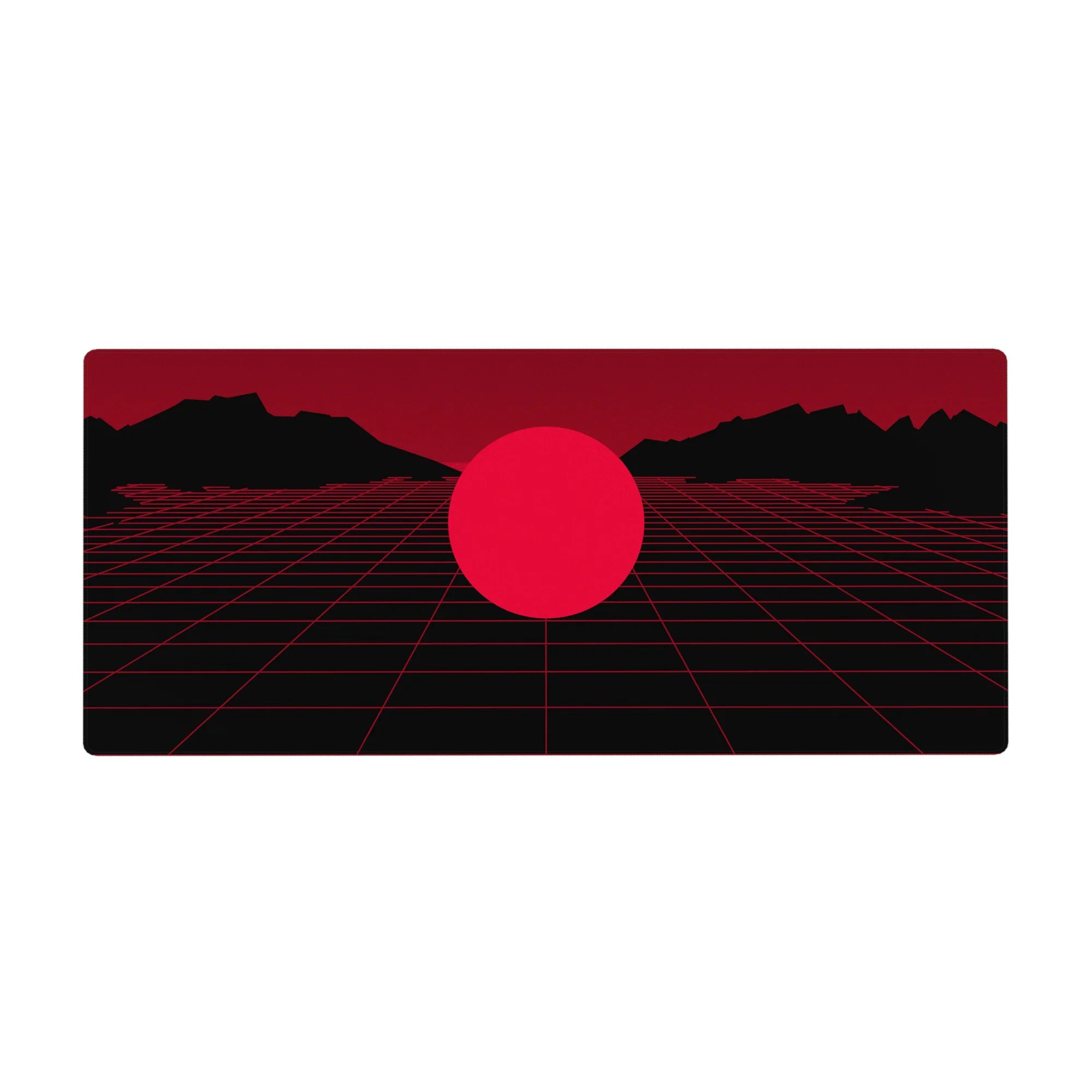 Retrowave-Vaporwave Deskmat | Mousepad | Deskpad - Crimson Grid Mirage - AniChan