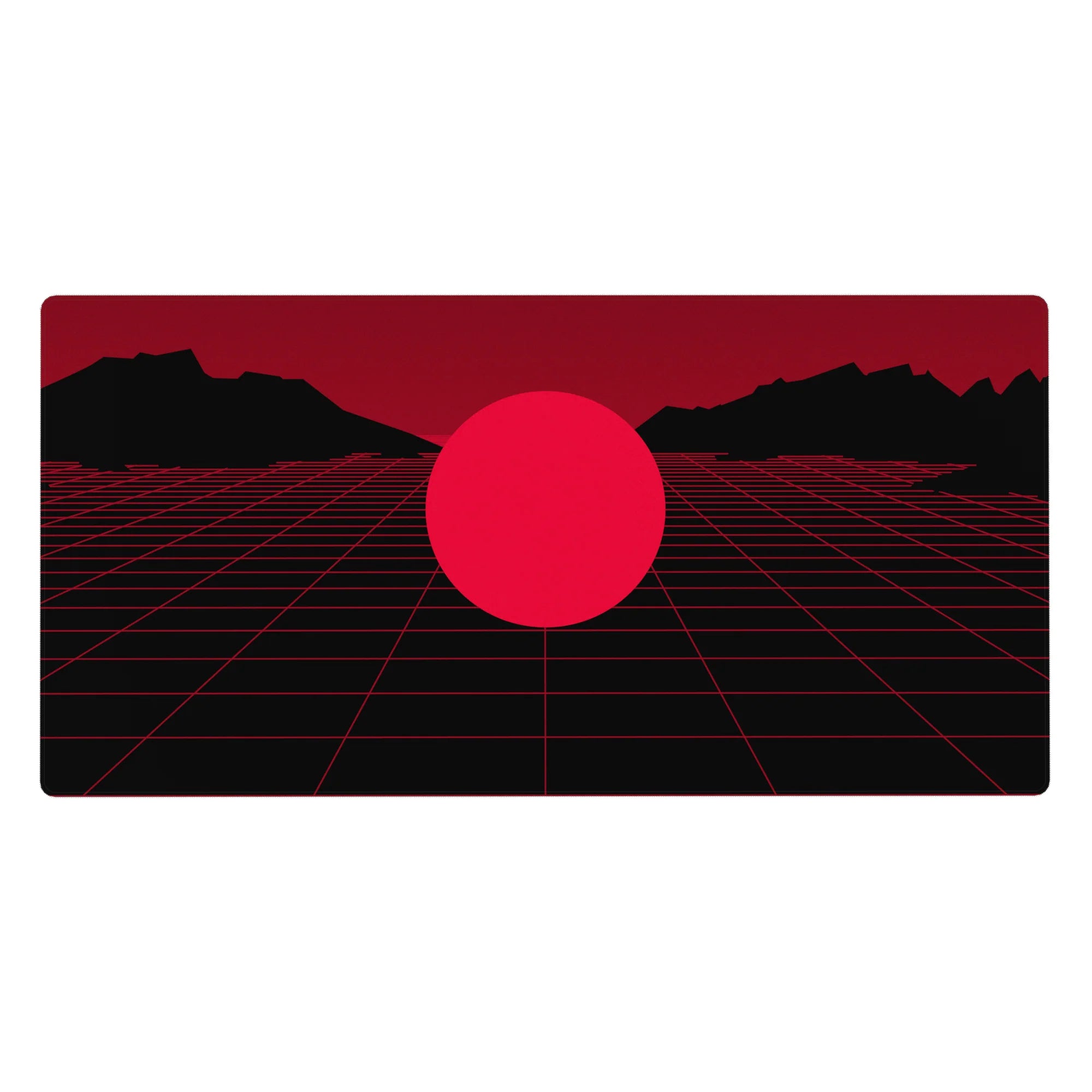 Retrowave-Vaporwave Deskmat | Mousepad | Deskpad - Crimson Grid Mirage - AniChan