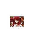 Classic anime girl mouse pad 14x10 inches with three red-haired cat-eared girls and gold spiral frame.