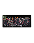 Naruto Shippuden Akatsuki group anime mouse pad, 28x12 inches, black cloaks with red clouds design.