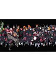 Naruto Shippuden Akatsuki lineup anime desk pad, 40x20 inches, black cloaks with red clouds.