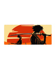 Samurai Champloo anime mouse pad, 28x12 inches, with bold Mugen and Jin silhouette design.