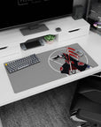 32x16 inches Naruto Shippuden mouse pad featuring Hidan in Akatsuki cloak, scythe slashing red stripes.