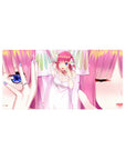 Nino Nakano bridal anime girl desk mouse pad, close-up eye art, 32x16 inches.