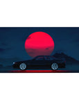 Retrowave - Vaporwave Deskmat | Mousepad | Deskpad - Midnight Skyline Eclipse - AniChan