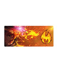 Rengoku from Demon Slayer anime mouse pad, 28x12 inches, features fiery design with vivid yellows and deep blood oranges.