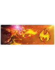 Rengoku from Demon Slayer anime on 32x12 inch mouse pad, showcasing intense flames and vibrant colors, ideal for bold desks.