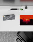 Vector Landscapes Deskmat | Mousepad | Deskpad - Sunset Blaze Adventure