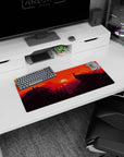 Vector Landscapes Deskmat | Mousepad | Deskpad - Sunset Blaze Adventure