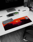 Vector Landscapes Deskmat | Mousepad | Deskpad - Sunset Blaze Adventure