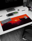 Vector Landscapes Deskmat | Mousepad | Deskpad - Sunset Blaze Adventure