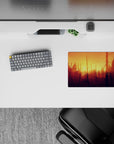 Vector Landscapes Deskmat | Mousepad | Deskpad - Sunset Forest Blaze