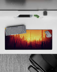 Vector Landscapes Deskmat | Mousepad | Deskpad - Sunset Forest Blaze